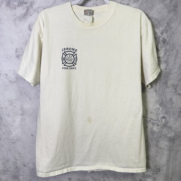 Vintage Y2K Jerome Fire Department T Shirt Mens Large White - Picture 2 of 14